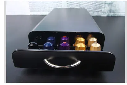 15*15 см 360 вращающийся металлический практичный контейнер для кофе в капсулах Nespresso, контейнер для хранения кофе, декор для кофе - Цвет: Drawer storage