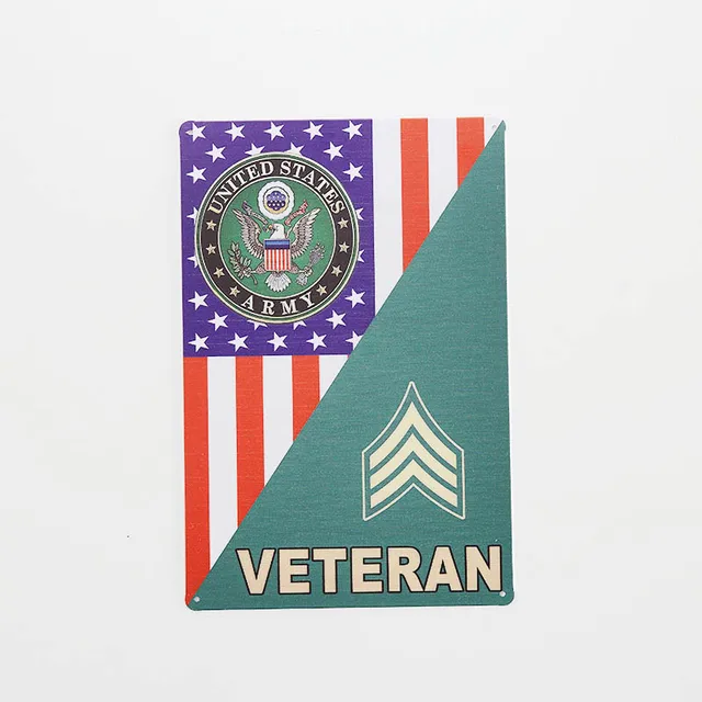 $US $6.50  VETERAN Metal Tin Signs Bar Pub Home Wall Signs Art Poster Vintage Plates Decor Plaques 20x30 CM
