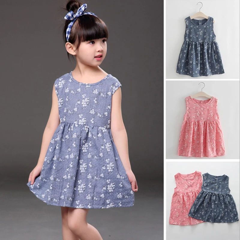 Baby-Girls-Summer-Matching-Children-Dress-Girls-Floral-Print-Cotton-And ...
