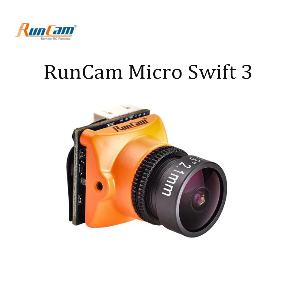 

RunCam Micro 600TVL Swift 3 1/3" SONY Super HAD II CCD 2.1mm Built-in Remote Control M12 Lens FPV camera for Racing Drone Quad