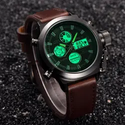 Топ Для мужчин часы Элитный бренд новый Для мужчин кварцевые аналоговые часы светодиодный спортивные часы Для мужчин военный наручные