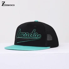 Zinwoco летняя Корейская версия из сетчатый головной убор дикий бейсболка для улицы Хип-Хоп плоская шляпа женский вышивка прилив бренд шляпа мужской