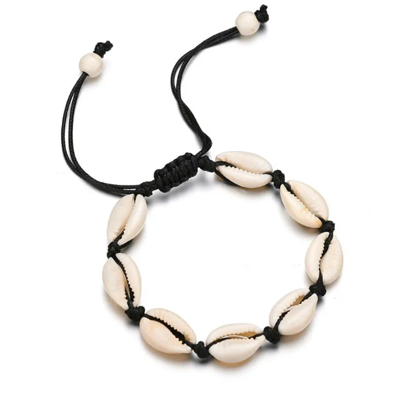 

Woven Natural Shells Women's Bracelet Hawaiian Style Casual Hand Ornament Black And White Bracelets