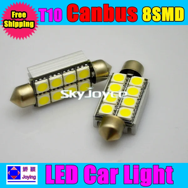 2016 новинка 42 мм 8SMD купольная лампа festoon light 200 шт./лот + яркий белый радиатор C5W LED Canbus