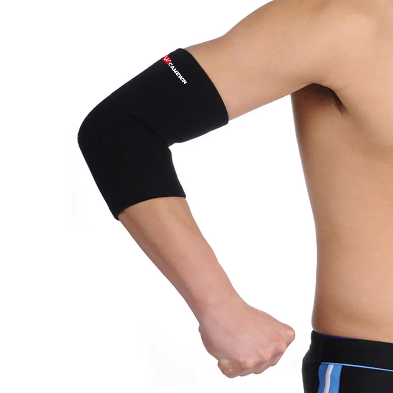 CAMEWIN 1 قطعة دعامة كوع مطاطا رياضة الرياضة الكوع واقية سادة تمتص العرق الرياضة كرة السلة الذراع كم دعامة المرفق
