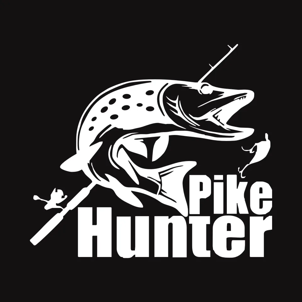 Cunymagos Car Styling Fashion Hunter Pike Fishing Bite Car Stickers Accessories Motorcycle Stickers Car Styling 25.4cm22 (4)