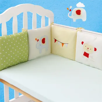 

6Pcs/Lot Baby Bed Bumper Protector Baby Bedding Set Newborn Crib Bumper Toddler Cartoon Bed for Infant
