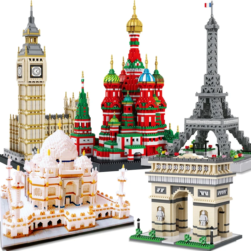 

Diamond NO Compatible legoing city Architecture eiffel sets model building kit bricks nano mini blocks nanoblock Taj Mahal kits
