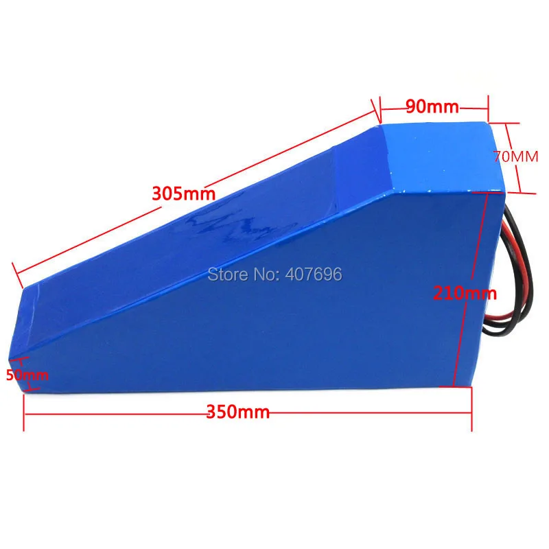 Clearance 51.8V 35AH triangle shap battery 52V 35AH battery pack with free bag use samsung 3500mah cell 50A BMS With 58.8V 4A Charger 1