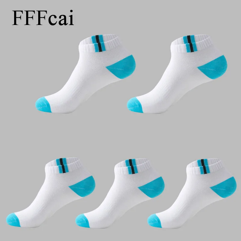 FFFcai 5 пар 2018 мужские удобные теплые спортивные носки зимние для бега хлопковые с