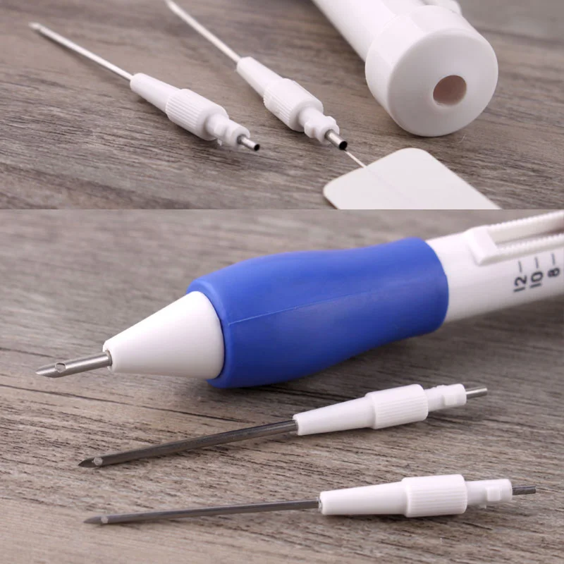 

6 Pcs/Set DIY Embroidery Pen 1.3/1.6/2.2mm Diameter Plastic Needles Threaders Clothing Knitting Punch Sewing Needle Tool can CSV