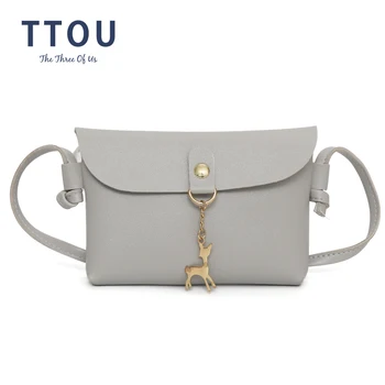 

TTOU Women Messenger Bags High Quality Cross Body Bag PU Leather Mini Female Deer Pandent Shoulder Bag Handbags Bolsas Feminina