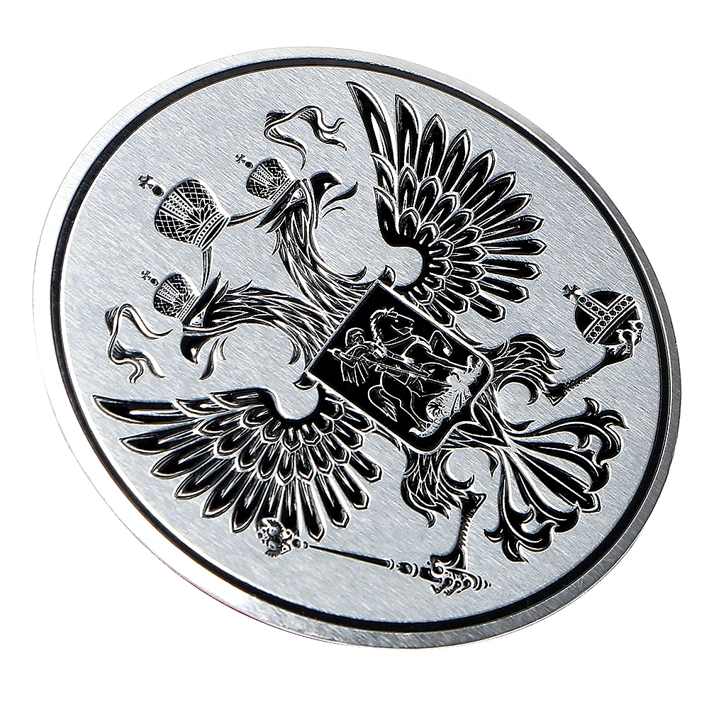 

YOSOLO Russian Federation Auto Decals 3D Car Sticker Metal Sticker 75*75mm Coat of Arms of Russia