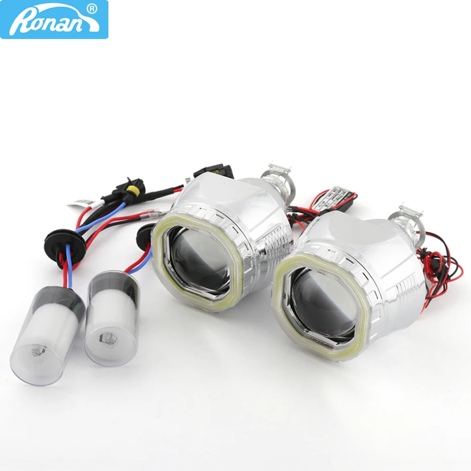

RONAN 2.5 Bi Xenon Mini Ver8.1 Projector Lens Square COB LED Eyes CNlight H1 bulb Car Styling Automobile Headlights H1 H4 H7