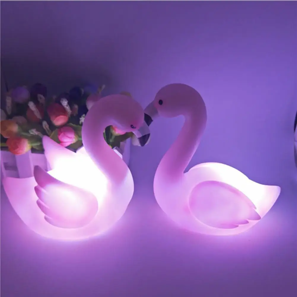 3D Фламинго светодиодный Ночной светильник мини-платье розового цвета Ночной светильник для дома вечерние украшения лампа десерт прекрасные подарки для детей на день рождения