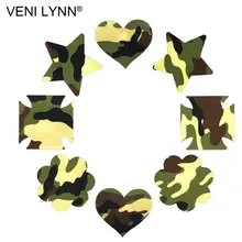 VENI LYNN 5 пар камуфляжные Одноразовые наклейки на соски звезда квадратная грудь секс лепестка, цветок Boob накладки для нижнего белья бюстгальтер для девочки