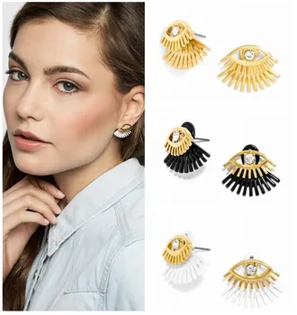 

3 Colors Fashion Design Crystal Lash Eyes Stud Earrings gift For Women girl Fine Jewelry brincos