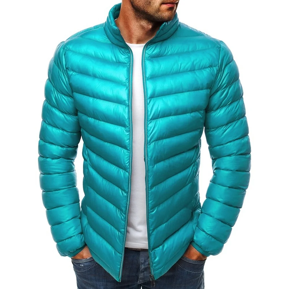 ZOGAA мужские парки, Весенняя зимняя куртка, повседневное пуховое пальто, одноцветное, на молнии, облегающее, подходит для размера плюс, мужская куртка, зимняя теплая