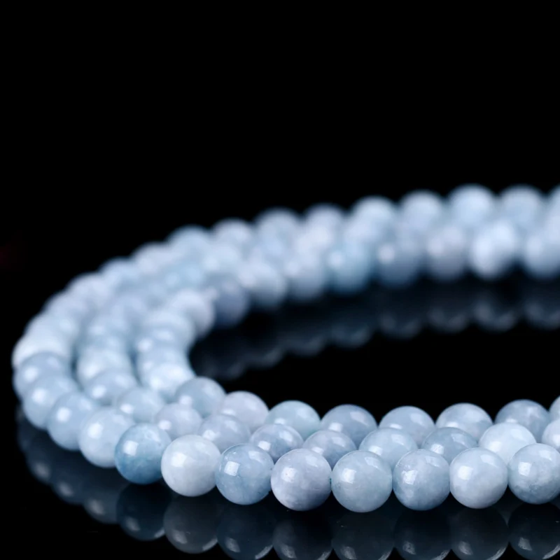 

Wholesale Free Shipping 6/8/10/12/14mm Natural Stone Angelite Round Loose Beads For Jewelry Making Strand 15"/Diy Bracelet