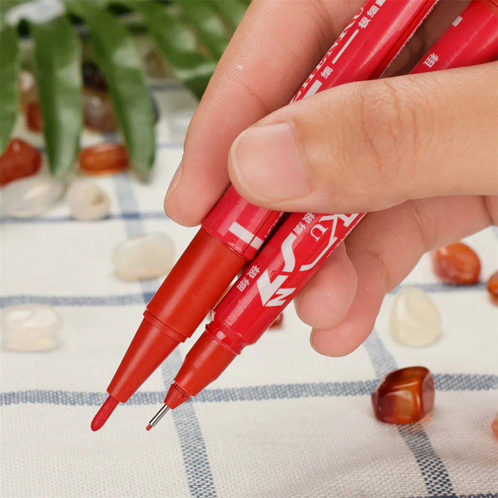 12pcs Tattoo Pen Tattoo Skin Marker Marking Scribe Pen Fine Tip Non-Sterile Disposable Skin Marking Pens