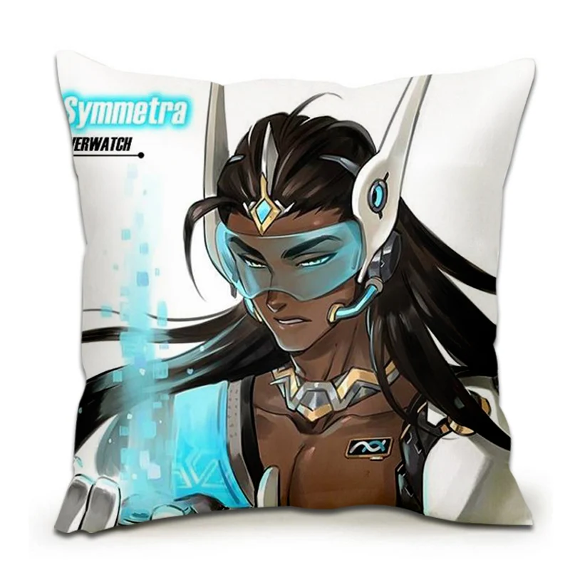 Amellor 45*45 см аниме игра Overwatches Подушка OW Mercy Symmetra Lucio JunkRat Mei Solf автомобильные