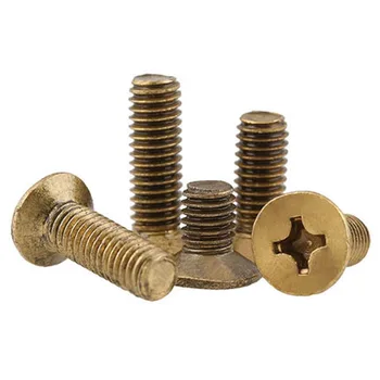 

10pcs M5 brass Cross Countersunk head screw Flat heads machine bolt Phillips screws 10mm-40mm Length