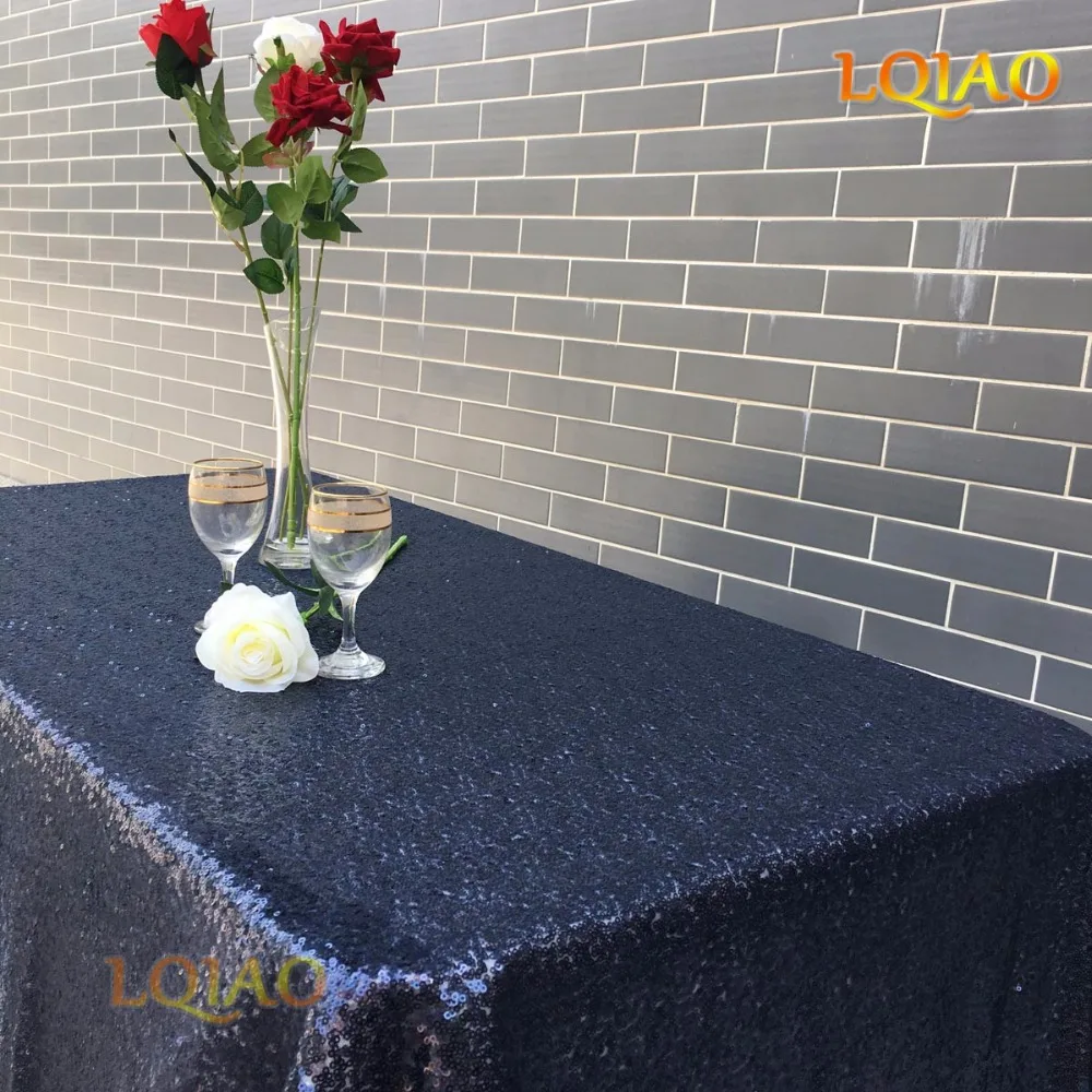Navy Blue sequin tablecloth-008