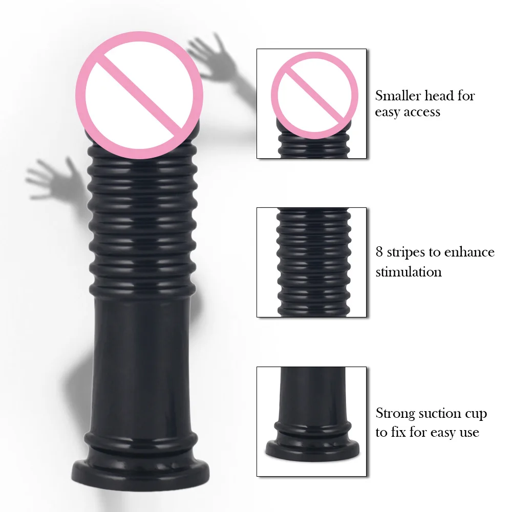 Lovetoy Super Big Dildo 8 inches Long King-Sized Black Dick Anal Plug Shocker Huge Penis PVC Sucker Sex Toys For Women Men Gay