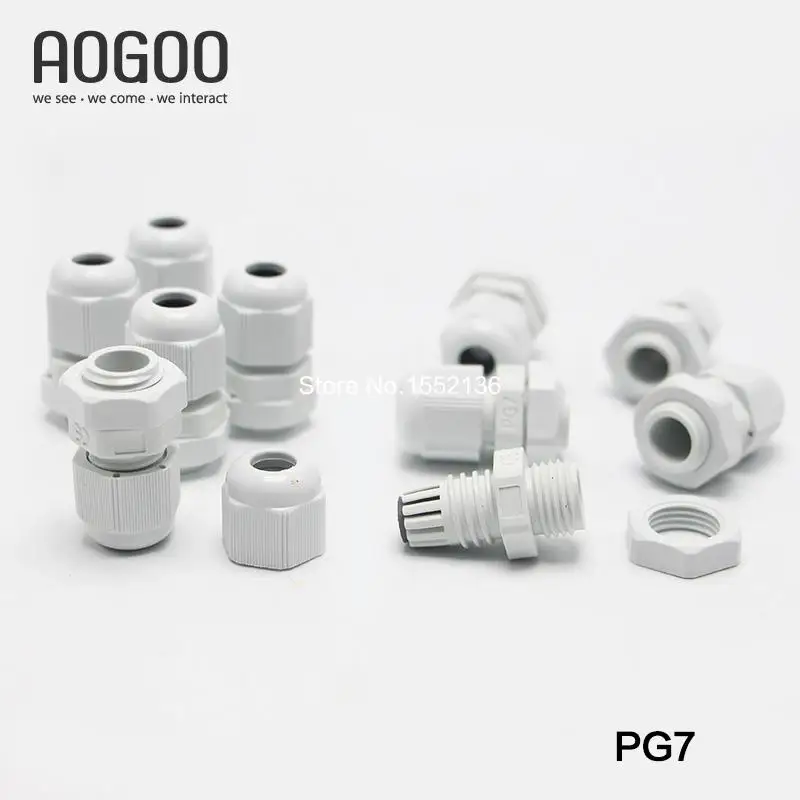 

10PCS PG7 3-6.5mm Cable High Quality IP68 Waterproof Nylon Plastic Cable Gland Connector