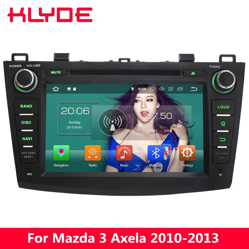 

KLYDE 8" 4G Android 8.0 Octa Core PX5 4GB RAM 32GB ROM BT Car DVD Multimedia Player Radio For Mazda 3 Axela 2010 2011 2012 2013