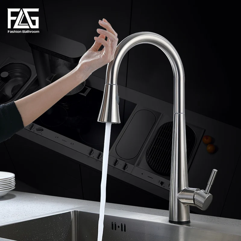  FLG Kitchen Touch Control Faucet Free To Rotate Touch Faucet Sensor Water Mixer Pull Down Kitchen M - 33021058152