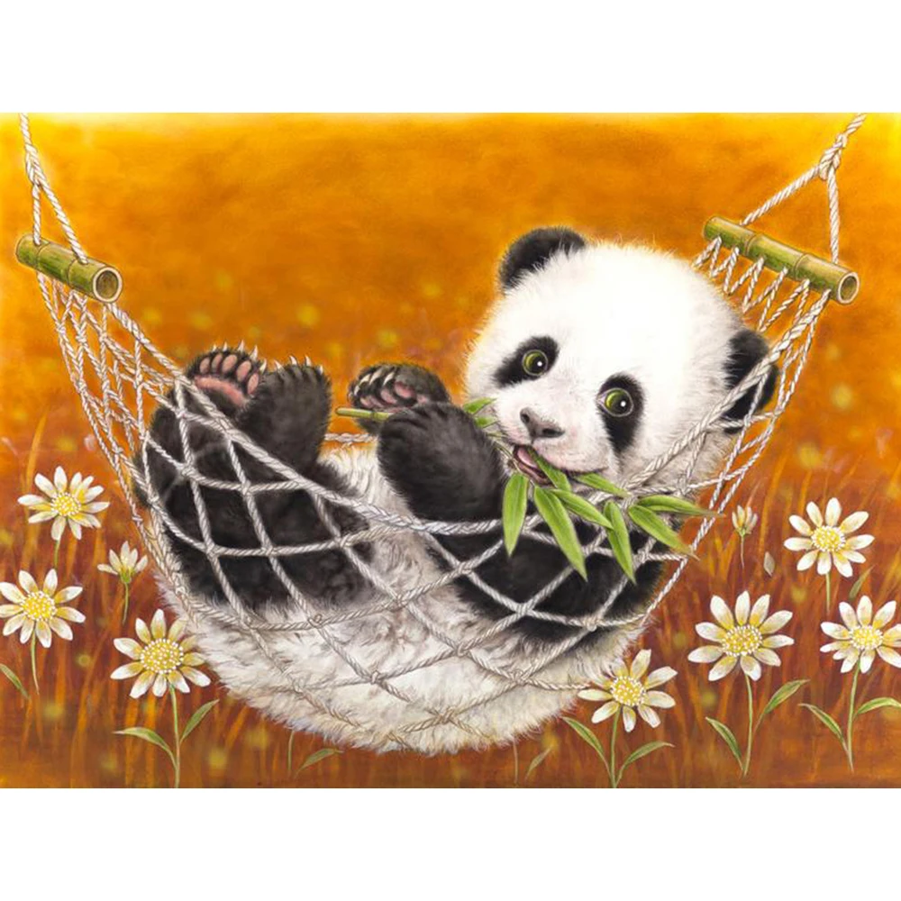 5D DIY Diamond Painting Full Drill Square Cartoon Panda Rhinestone Embroidery Animal Pattern Beadwork a1265 | Дом и сад