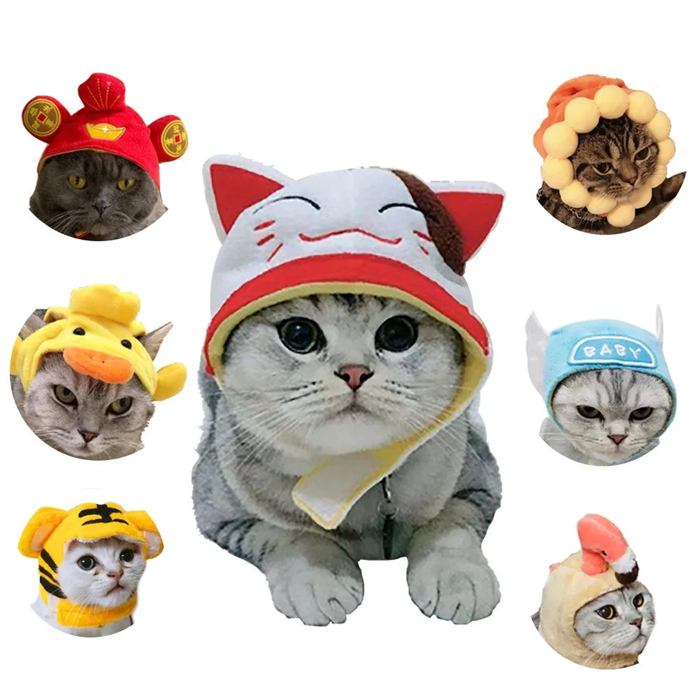 Хлопковая шляпа для животных, декоративные вечерние кепки для кошек/маленьких собак, шапка для собак регулируемые милые аксессуары для косплея, милые головные уборы для кошек/щенков