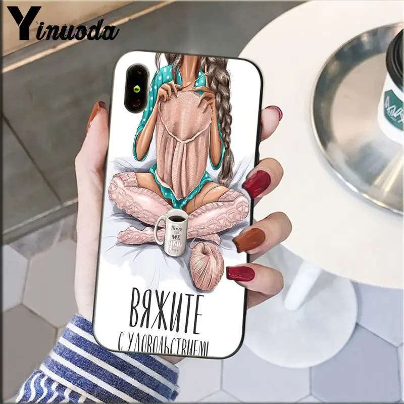 Yinuoda رواج عيد الميلاد الأميرة فتاة الإناث boss القهوة جراب هاتف ل أبل فون 8 7 6 6 S زائد X XS ماكس 5 5 S SE XR الهاتف المحمول