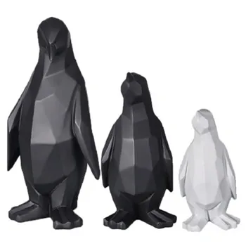 

Creative Geometry Origami Simulation Penguin Resin Craftwork Figurines Animal Decoration Personality Bedroom Art Ornaments X1623