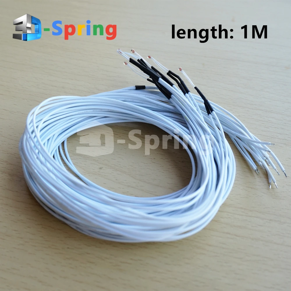 NTC 3950 100 K الثرمستورات مستشعر حرارة مع 1 M الأسلاك و 2Pin XH2.54 ل RepRap 3D طابعة Heatbed HotEnd مندل prusa J-رئيس