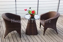 Outdoor rattan material one table two chairs furniture set