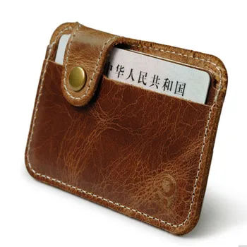 

The new men and women safe retro cow leather wallet wallet men's credit card clutch wallets ladies housekeeper card box
