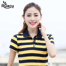 Ruoru M- 6XL cotton striped summer casual short sleeve polo shirt