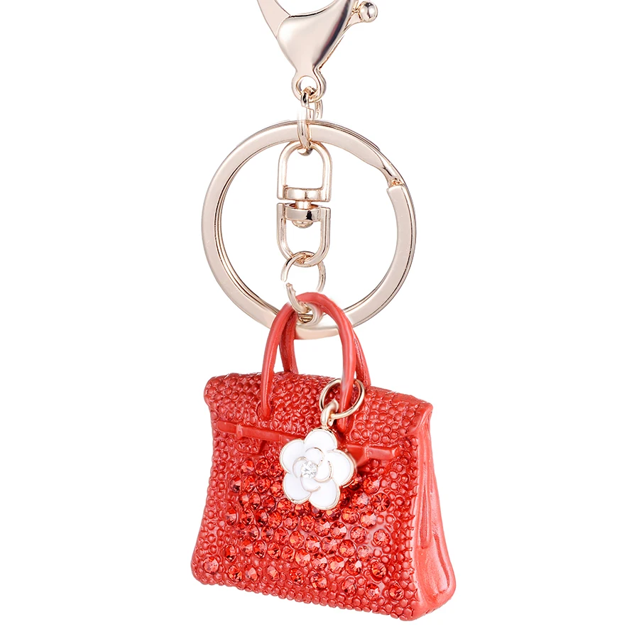 Charm Novelty trinket Crystal handbag car Key Chains Ring Rhinestone