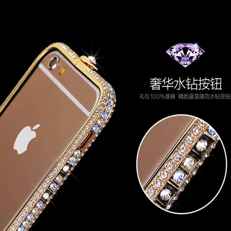 

For iPhone 6 plus case Rhinestone Bumper Frame Cases Clear Crystal Bling Gliter Phone cases for iPhone 6 Plus 5.5" Alabasta