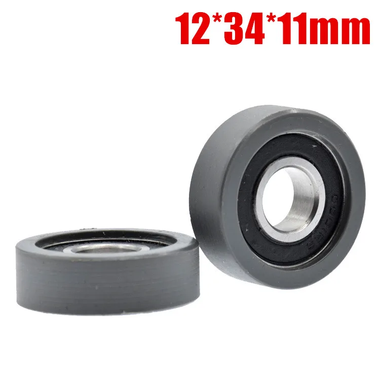 

1pcs 12*34*11mm F type wheel 6001RS nylon bearing pulley/rolling wheel/elevator small guide wheel, silent wear resistance