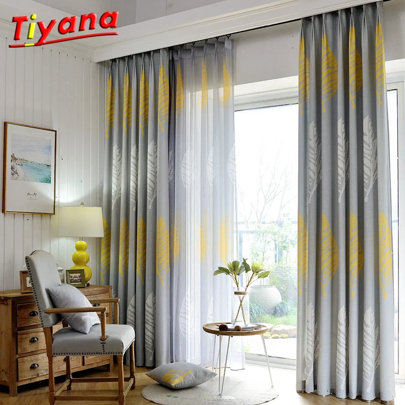 

Blackout Printed Voile Curtains Bedroom Sheer Curtains for Living Room Tulle Window Curtains/Panels Window Sceening WP205 *20