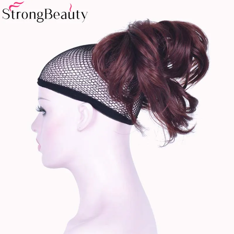 Synthetic Short Curly Blonde Burgundy Drawstring Ponytail Pony Tail Law Clip In Hairpieces Styles Hair Extensions 30 Colors