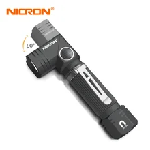NICRON двойной топливный Угловой светодиодный фонарик Handfree водонепроницаемый магнитный тактический фонарик мини светодиодный фонарь для наружного лагеря N7