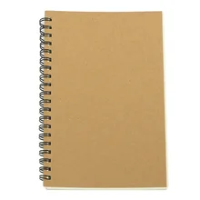 BLEL Retro Kraft Coil Sketch Sketchbooks Blank Notebook Creative Notebook School Stationery Kraft paper and white