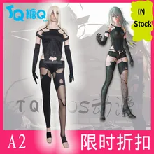 Game NieR Automata A2 Black Unifrom Sexy Cosplay Costume Top + pants + Free Track Anime