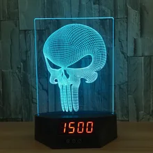 Скелет Акриловые 3D Календарь Night light LED 7 Цвет Дистанционного Сенсорный Выключатель Настольной Лампы Наказания маска Лампы Творческий подарок