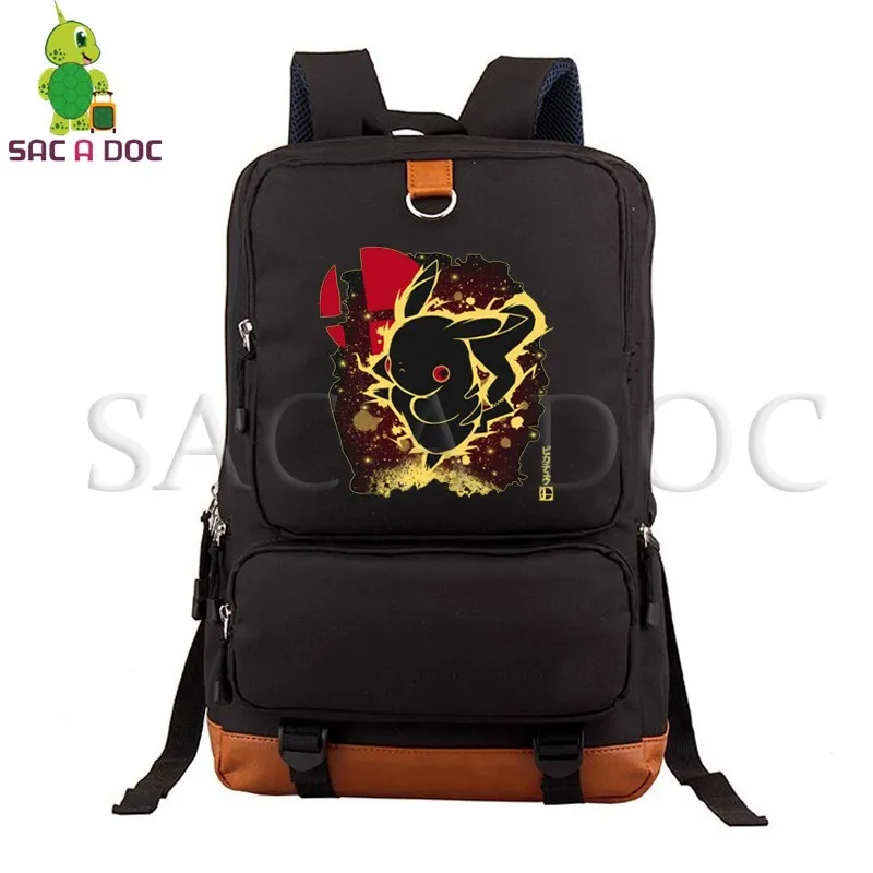 

Pokemon Pikachu Mewtwo Charizard Fluorescence Laptop Backpack Large Capacity Travel Bags for Teenage Girls Boys School Backpack