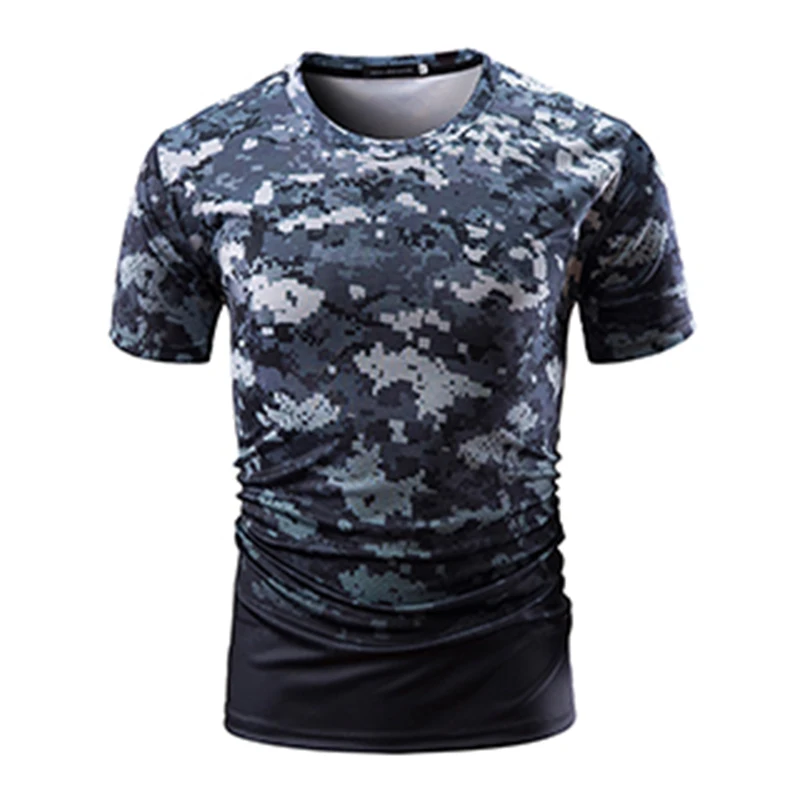 

2019 Summer Casual O Neck Men's T-shirt Short Sleeve Print CottonT-Shirt BodybuildingTops Slim Fit Tee Fashion Male Clothing D40